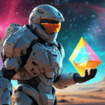 A soldier in combat armor holds a glowing Prismatic Fragment on an alien landscape, illustrating the discovery process in Destiny 2